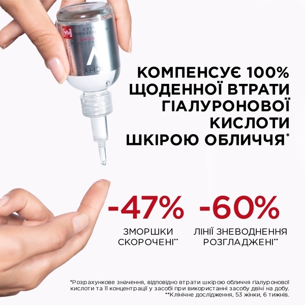 Антивікова сироватка з гіалуроновою кислотою Vichy Liftactiv Supreme H.A. Epidermic Filler для скорочення зморшок і відновлення пружності шкіри, 30 мл - Pampik - 14