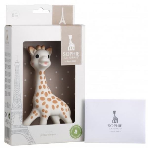 Подарунок. Іграшка-прорізувач Vulli Жирафа Софі Timeless, білий з коричневим (616400) - Pampik - 2