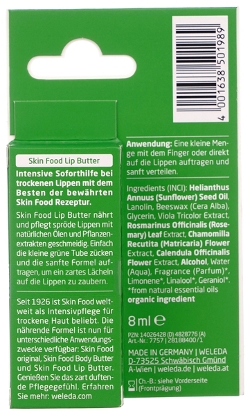 Питательный бальзам для губ Weleda Skin Food, 8 мл - Pampik - 3