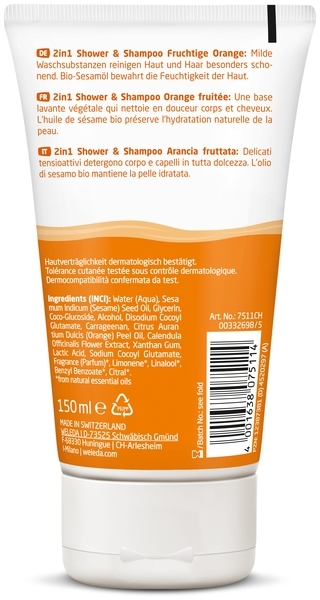 Шампунь-гель 2 в 1 Weleda Апельсин, 150 мл - Pampik - 2
