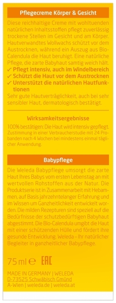 Детский питательный крем Weleda Calendula, 75 мл - Pampik - 4