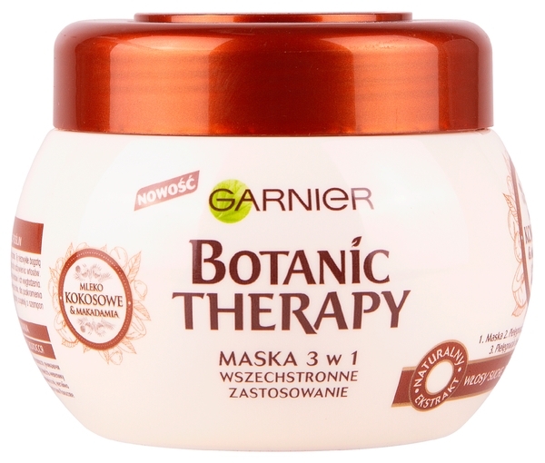 Маска для волосся Garnier 3 в 1 Botanic Therapy Кокосове молочко і Макадамія, для нормального і сухого волосся, 300 мл - Pampik