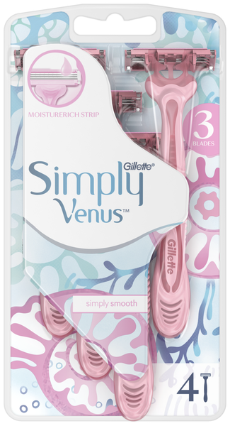 Бритва Venus Simply 3, 4 шт. - Pampik