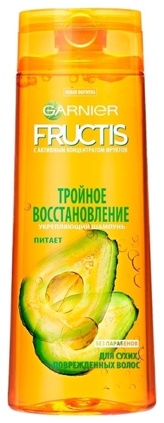 Шампунь Garnier Fructis Потрійне Відновлення для пошкодженого і ослабленого волосся, 250 мл - Pampik