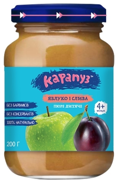 Пюре Карапуз Яблоко и слива, 200 г - Pampik