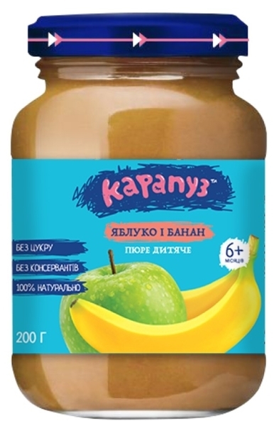 Пюре Карапуз Яблуко і банан, 200 г - Pampik
