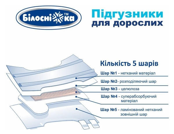 Підгузки для дорослих Білосніжка L, 18 шт. - Pampik - 2