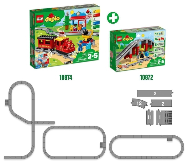 Конструктор LEGO DUPLO Town Залізничний міст і рейки, 26 деталей (10872) - Pampik - 6