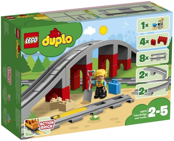 Конструктор LEGO DUPLO Town Залізничний міст і рейки, 26 деталей (10872) - Pampik - 3