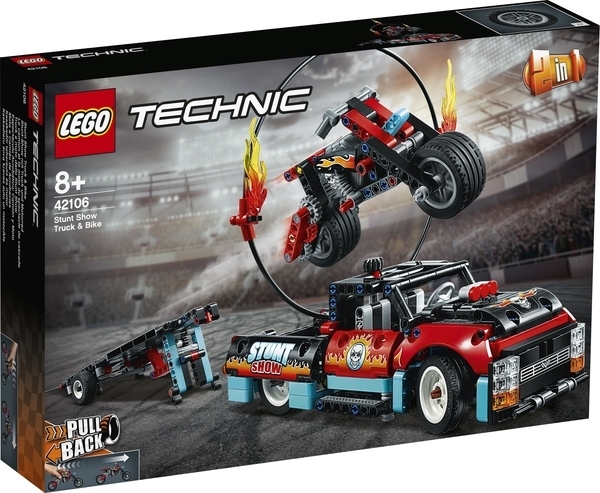 Конструктор LEGO Technic Шоу трюків на вантажівках і мотоциклах, 610 деталей (42106) - Pampik - 3