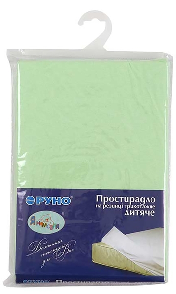Простыня Руно, трикотаж, на резинке, 120х60 см, салатовый (918.38_Салатовий) - Pampik