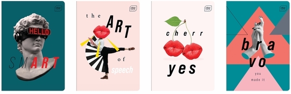 Набір зошитів Interdruk Premium Besmart, клітинка, 48 аркушів, 4 шт. (298812-4) - Pampik