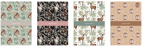 Набор тетрадей Interdruk Premium Magic Forest, клетка, 24 листов, 8 шт. (298706-8) - Pampik