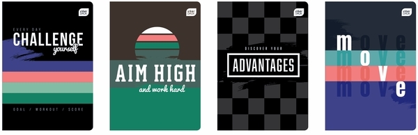 Набор тетрадей Interdruk Premium Sports, клетка, 48 листов, 4 шт. (298843-4) - Pampik