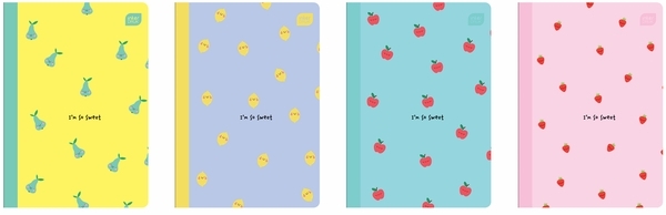 Набір зошитів Interdruk Premium Fruit Garden, лінія, 12 аркушів, 8 шт. (278937-8) - Pampik