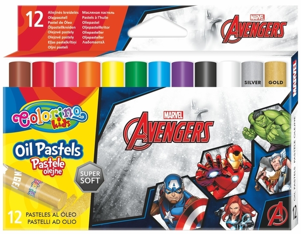Карандаши пастельные Colorino Disney Avengers, на масляной основе, 12 шт. (91505PTR) - Pampik