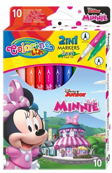 Фломастери двосторонні Colorino Minnie, 10 кольорів (90669PTR) - Pampik