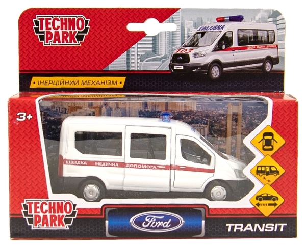 Автомодель Technopark Ford Швидка допомога (SB-18-18-A-W-WB-N) - Pampik