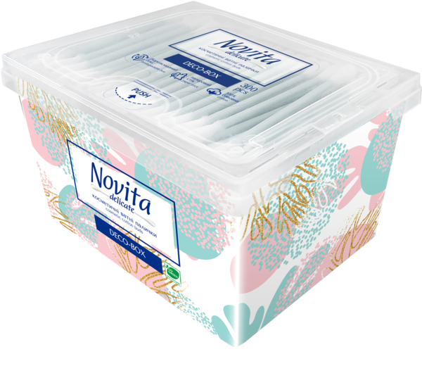 Ватні палички Novita Delikate Deco-box, 300 шт. - Pampik - 3