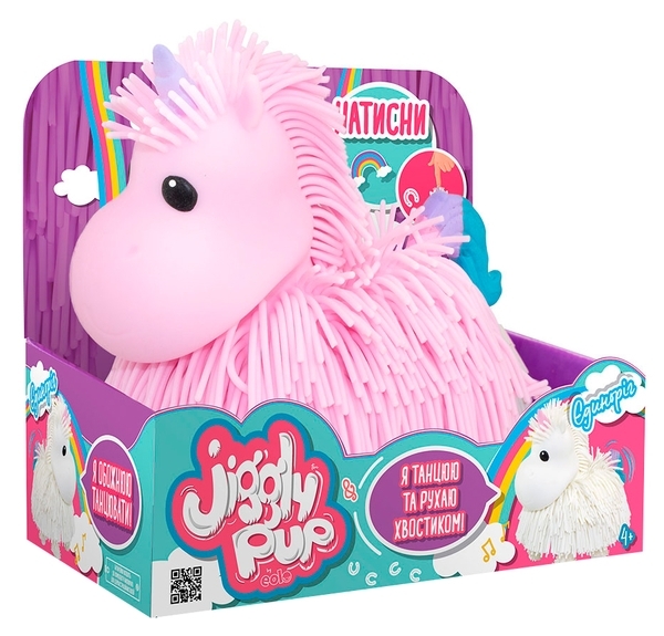Інтерактивна м'яка іграшка Jiggly Pup Чарівний єдиноріг, рожевий (JP002-WB-PI) - Pampik