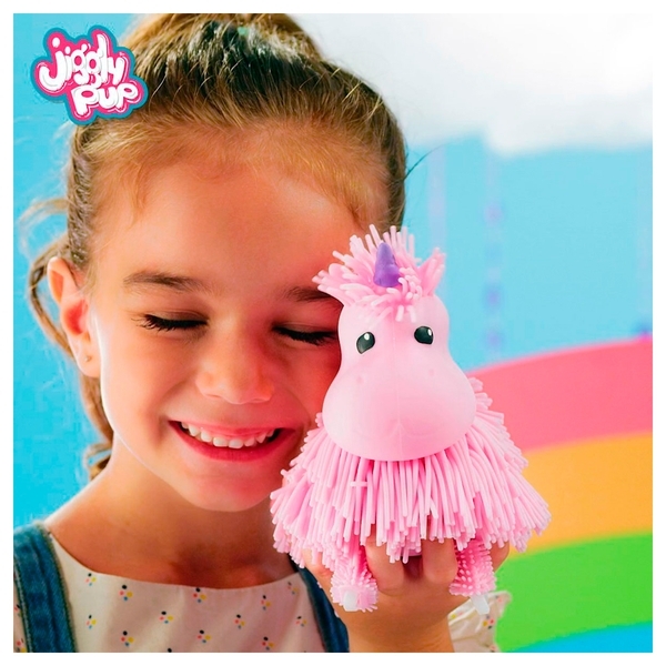 Інтерактивна м'яка іграшка Jiggly Pup Чарівний єдиноріг, рожевий (JP002-WB-PI) - Pampik - 4