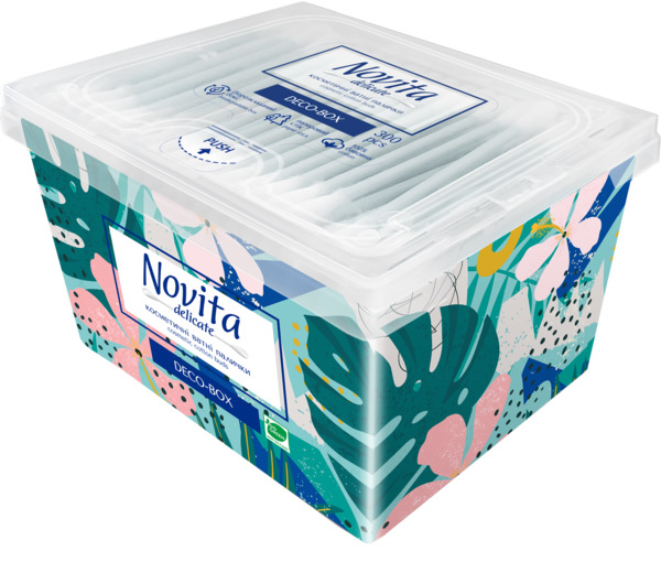 Ватні палички Novita Delikate Deco-box, 300 шт. - Pampik - 4