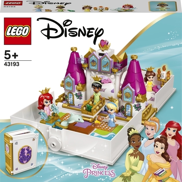 Конструктор LEGO Disney Princess Книга казкових пригод Аріель, Белль, Попелюшки і Тіани, 130 деталей (43193) - Pampik