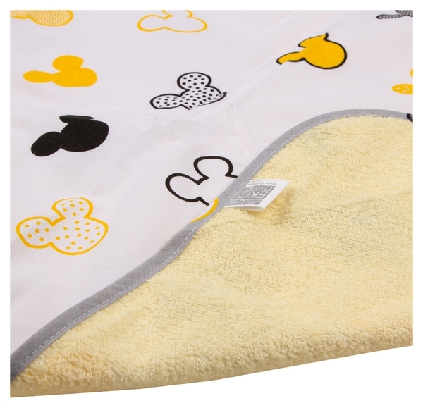 Багаторазова непромокаючий пелюшка ЕКО ПУПС Eco Cotton Ведмедики Міккі, двостороння, бавовна, 90х65 см, білий (EPG10N-6590mmw) - Pampik