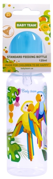Бутылочка с силиконовой соской Baby Team, 250 мл, голубой (1410) - Pampik - 3