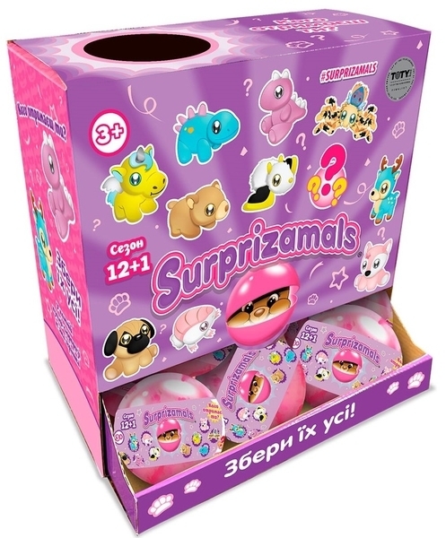 М'яка іграшка-антистрес в кулі Surprizamals, 12 видів+1, в асортименті (SU03254) - Pampik