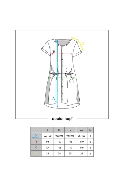 Нічна сорочка Doctor Nap, бавовна, S (TCB.9444.ГРАФИТ) - Pampik - 4