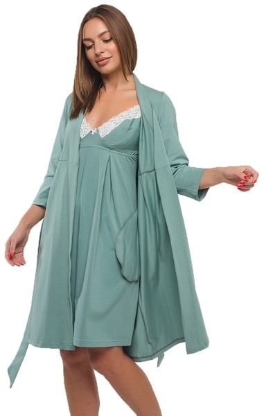 Халат Мамин Дім Rosemary, трикотаж, р.44, бірюзовий (25310) - Pampik - 4