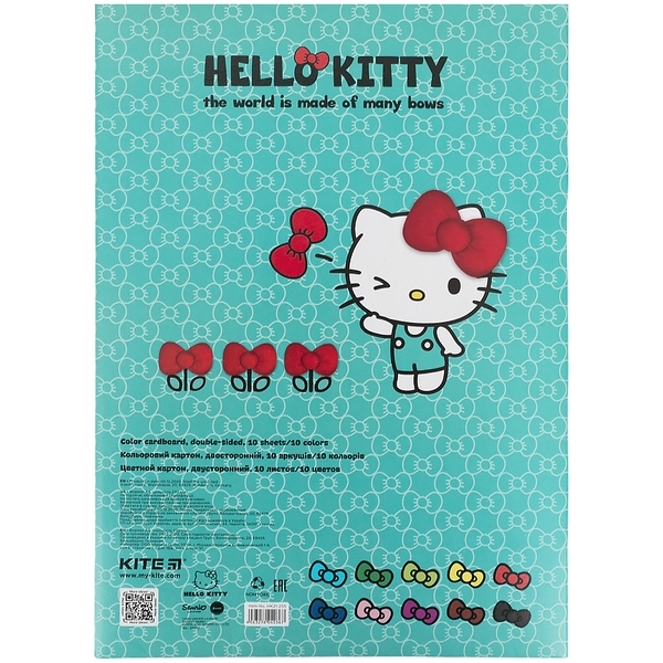 Картон кольоровий двосторонній Kite Hello Kitty А4, 10 аркушів (HK21-255) - Pampik - 2