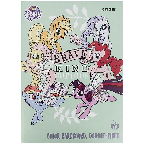 Картон кольоровий двосторонній Kite My Little Pony А4, 10 аркушів (LP21-255) - Pampik