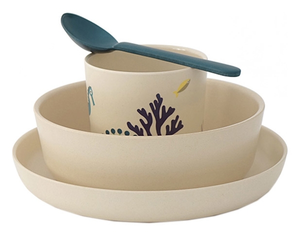Набір посуду Ekobo Bambino Kid Set Seas, бежевий (71708) - Pampik