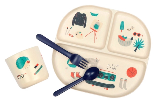 Набор посуды Ekobo Bambino Kids Dinner Set Royal Blue, синий (88427) - Pampik