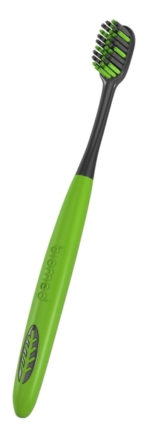Зубная щетка Biomed Black Medium Toothbrush, с угольным напылением, средней жесткости, зеленый - Pampik - 4