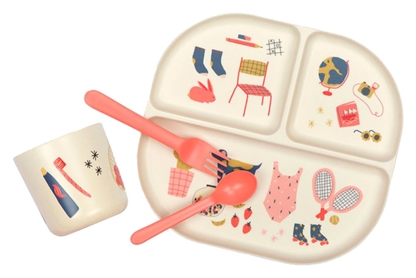 Набор посуды Ekobo Bambino Kids Dinner Set Coral, коралловый (88410) - Pampik