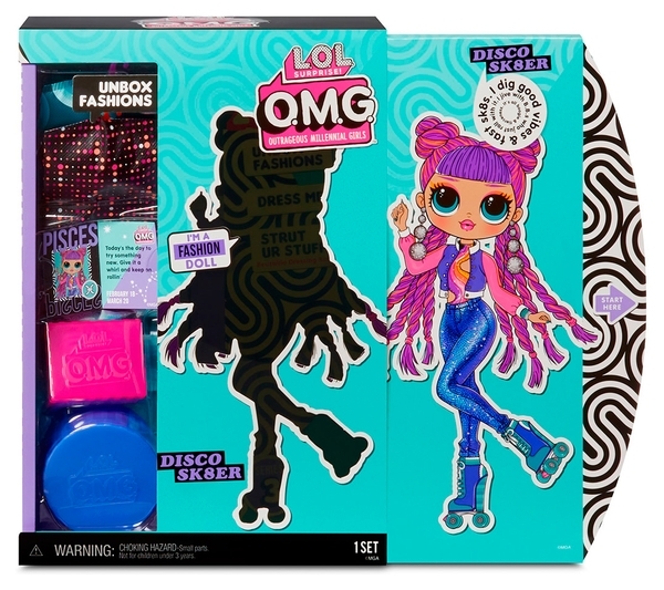 Игровой набор с куклой L.O.L. Surprise O.M.G S3 Диско-Скейтер с аксессуарами (567196) - Pampik - 3