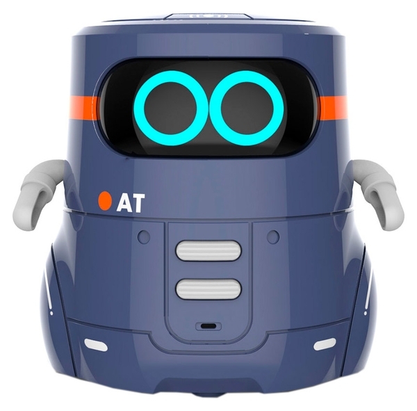 Умный робот AT-Robot, с сенсорным управлением и обучающими карточками, украинский, фиолетовый (AT002-02-UKR) - Pampik