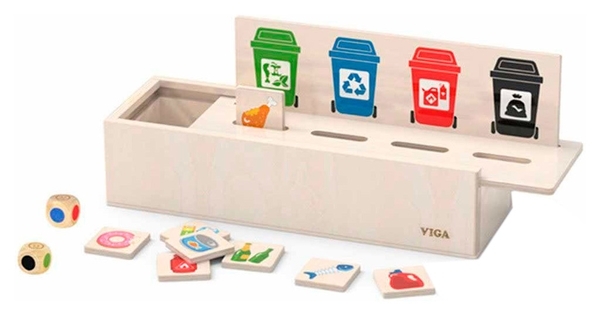 Дерев'яний ігровий набір Viga Toys Сортування сміття (44504) - Pampik