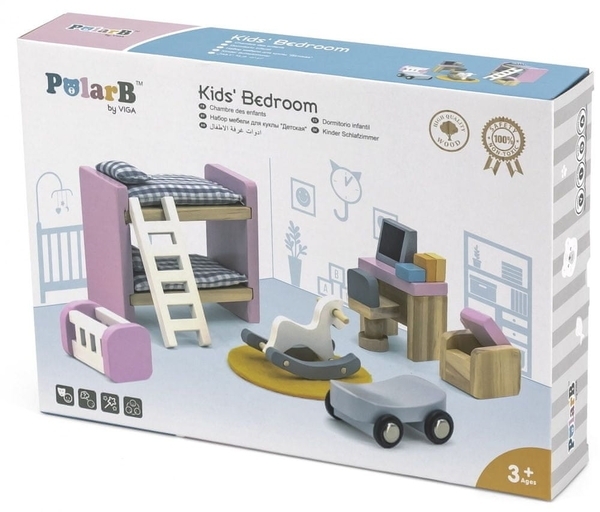 Деревянная мебель для кукол Viga Toys PolarB Детская комната (44036) - Pampik - 2