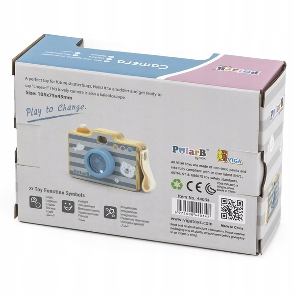 Дерев'яна іграшка Viga Toys PolarB Фотоапарат з калейдоскопом (44034) - Pampik - 2