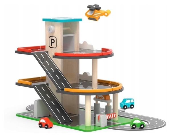 Дерев'яний паркінг з АЗС Viga Toys (44509) - Pampik