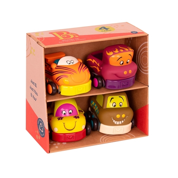 Ігровий набір Battat Кумедний автопарк, 4 гумові машинки-брязкальця, 40 см (BX1995Z) - Pampik - 10