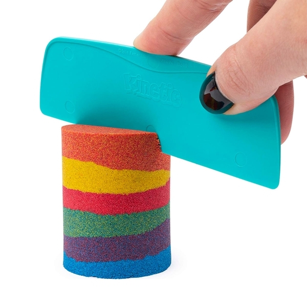 Набір піску для дитячої творчості Kinetic Sand Райдужний мікс, червоний, жовтий, синій, 383 г (71402B) - Pampik - 7