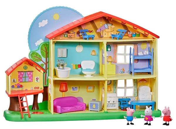 Ігровий набір Peppa Pig Котедж Пеппі День-Ніч, зі звуком, 3 фігурки (F2188) - Pampik