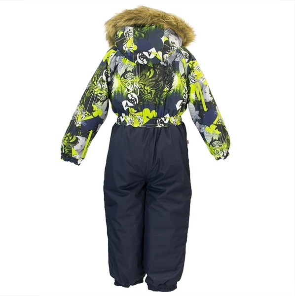 Дитячий комбінезон Huppa WILLY, лайм з принтом / темно-синій, розмір 116 (82847) - Pampik - 2