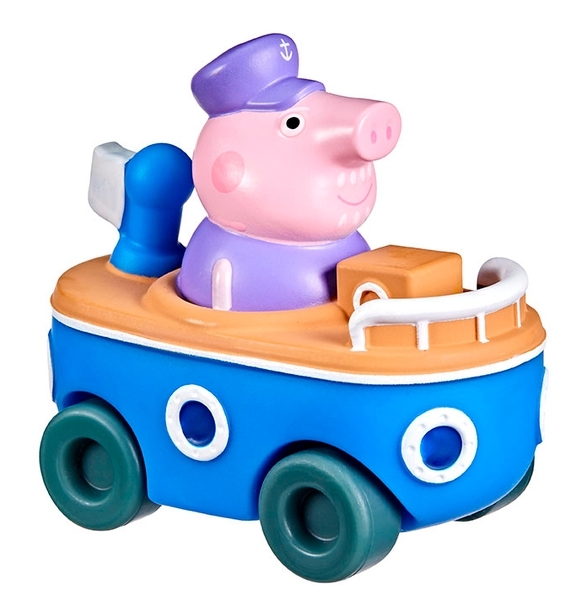 Міні-машинка Peppa Pig Дідусь Пеппі на кораблику, синій (F2523) - Pampik