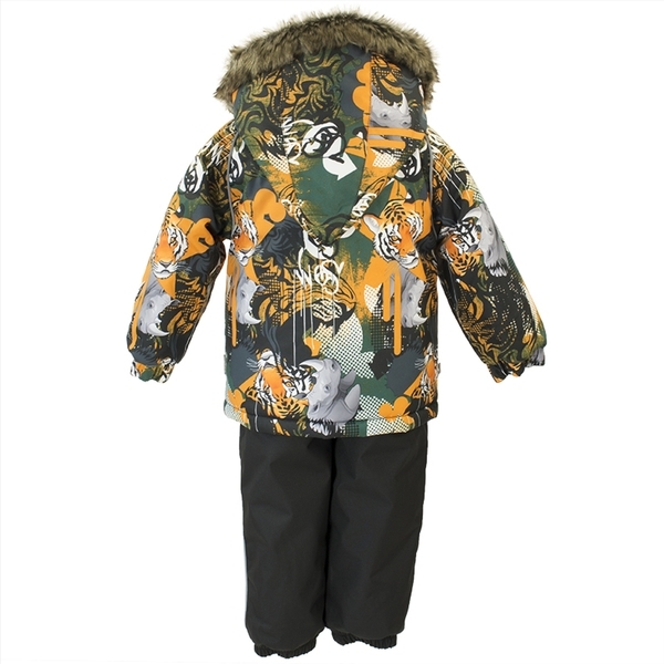 Комплект для малышей Huppa AVERY, оранжевый с принтом/чёрный , размер 80 (82822) - Pampik - 3